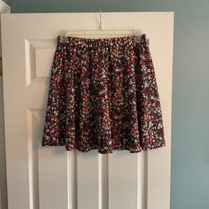 Floral Women's Skirt - Black and Red